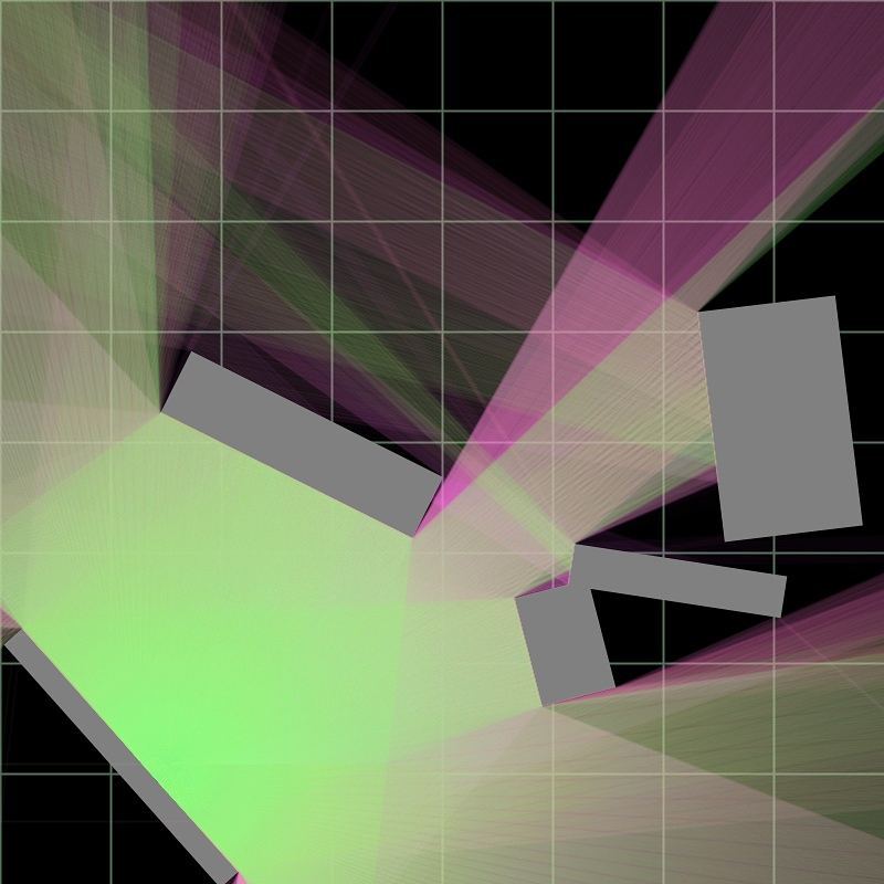 Reflective rectangles and coloured lights